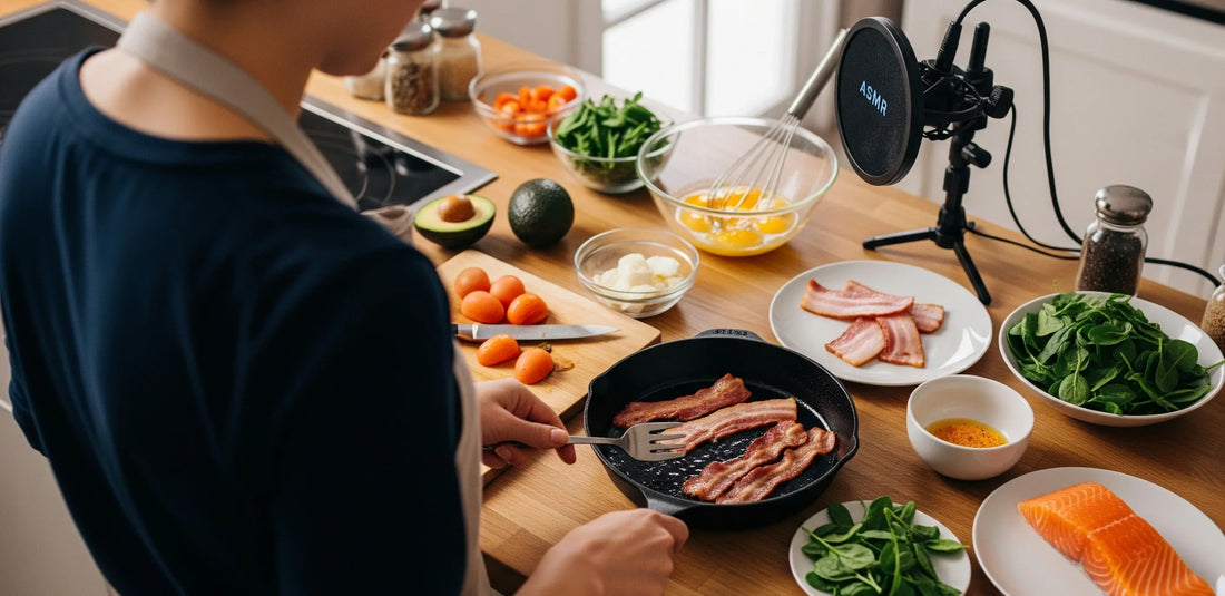 ASMR Cooking Sizzles: Low-Fry Keto Meal Prep