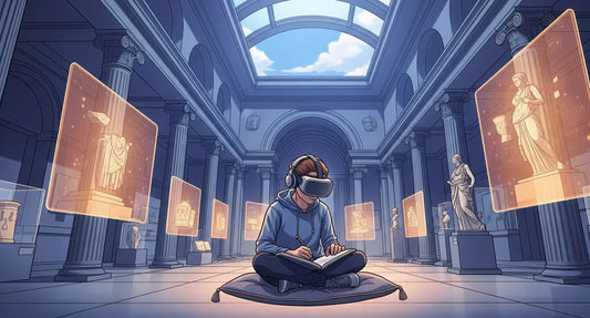 VR Museum Footsteps Marble Echo Sound for Study Focus