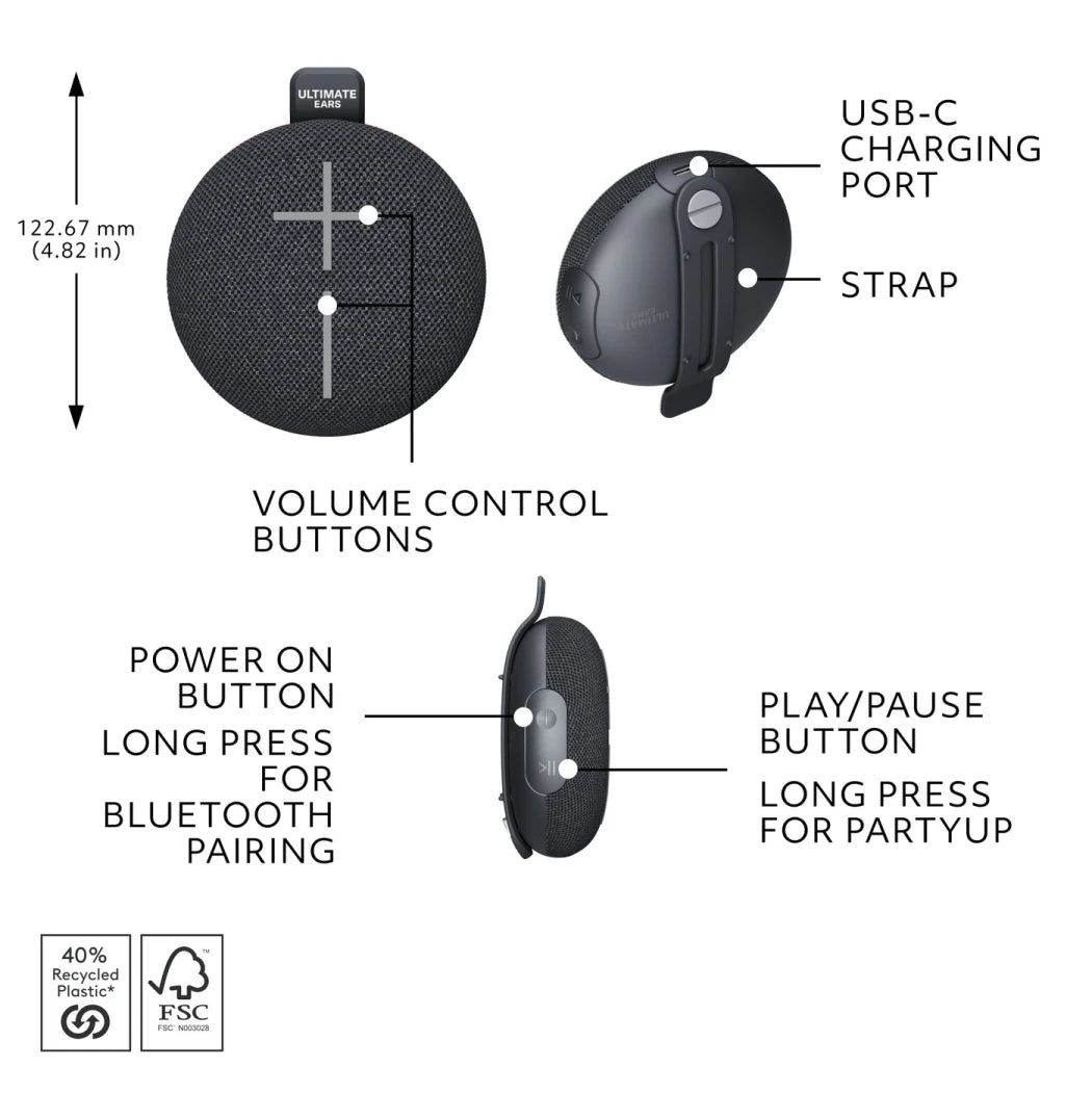 Ultimate Ears Miniroll Waterproof Bluetooth Speaker Portable Bluetooth Speakers UE-miniroll-Waterproof-speaker_2