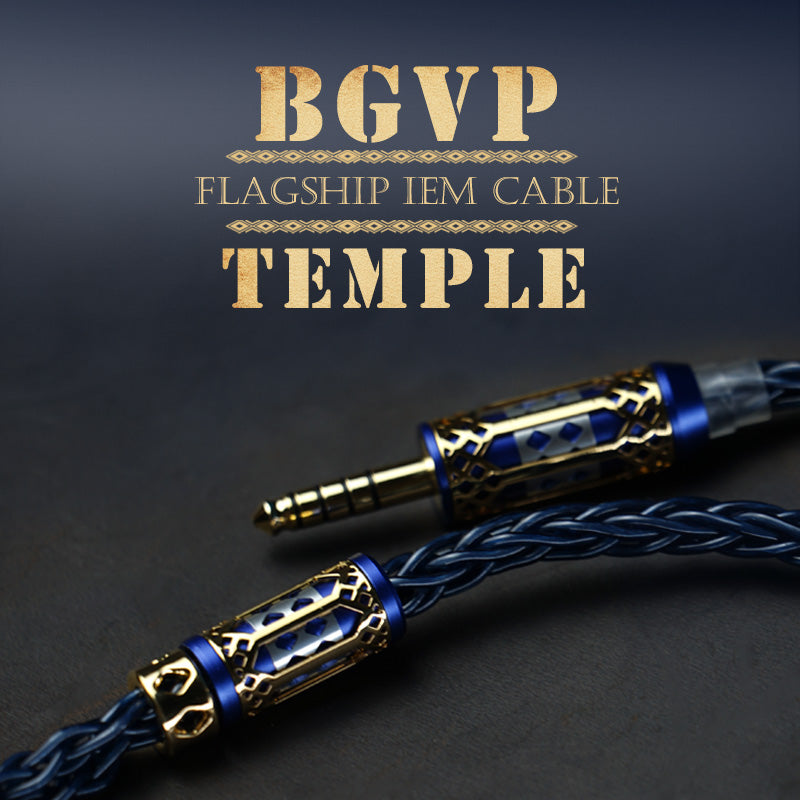 BGVP Temple IEM Cable | Furukawa Single-Crystal Copper + Single-Crystal Silver Hybrid | 4.4mm, 0.78 2pin