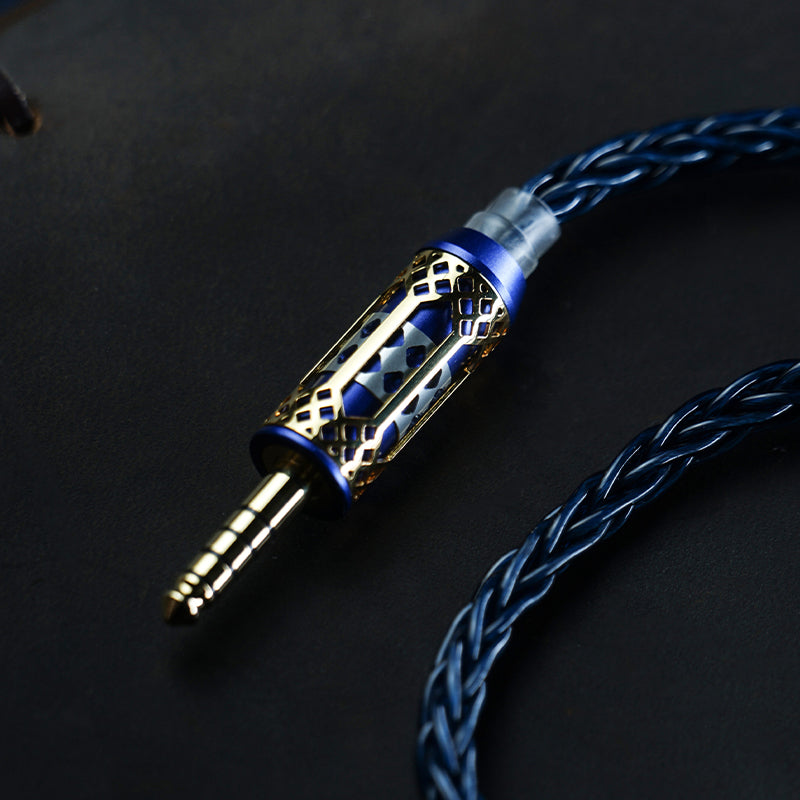 BGVP Temple IEM Cable | Furukawa Single-Crystal Copper + Single-Crystal Silver Hybrid | 4.4mm, 0.78 2pin