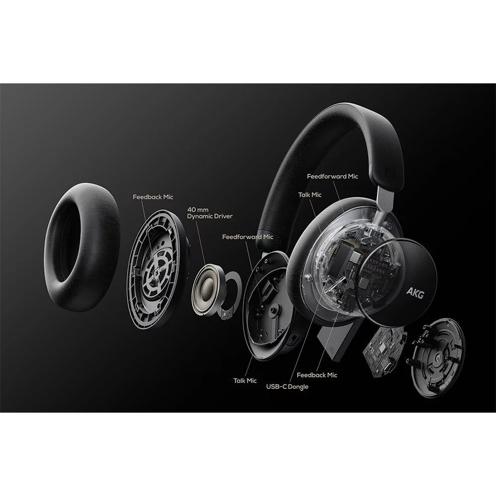 AKG N9 Hybrid ANC Wireless Over-Ear Headphones, 2.4G / Bluetooth LDAC Over-Ear Wireless Headphones AKG Audio Bluetooth Headband Headphones