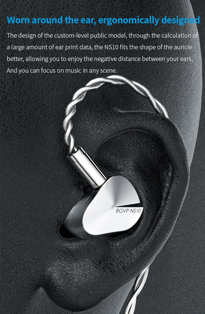 BGVP NS10 In-Ear Headphones In-Ear Wired Headphones BGVP Audio Headphones In-Ear Monitors(IEMs) MMCX Wired