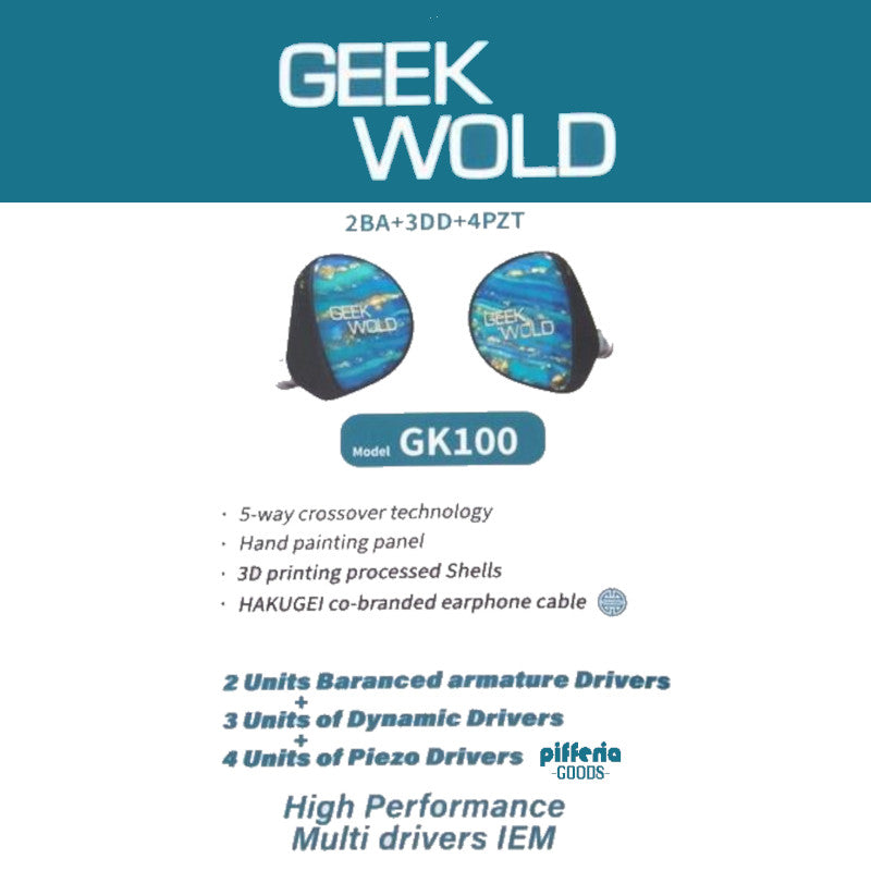 Geek Wold GK100 In-Ear Headphones In-Ear Wired Headphones Geek Wold Audio Headphones In-Ear Monitors(IEMs) Wired