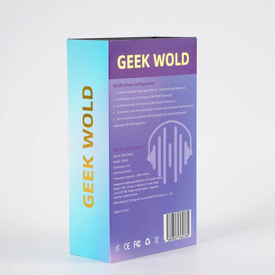 Geek Wold GK200 In-Ear Headphones In-Ear Wired Headphones Geek Wold Audio Headphones In-Ear Monitors(IEMs) Wired