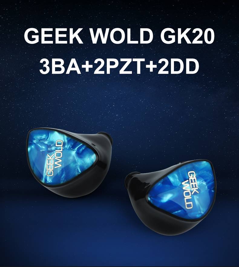 Geek Wold GK20 In-Ear Headphones In-Ear Wired Headphones Geek Wold Audio Headphones In-Ear Monitors(IEMs) Wired