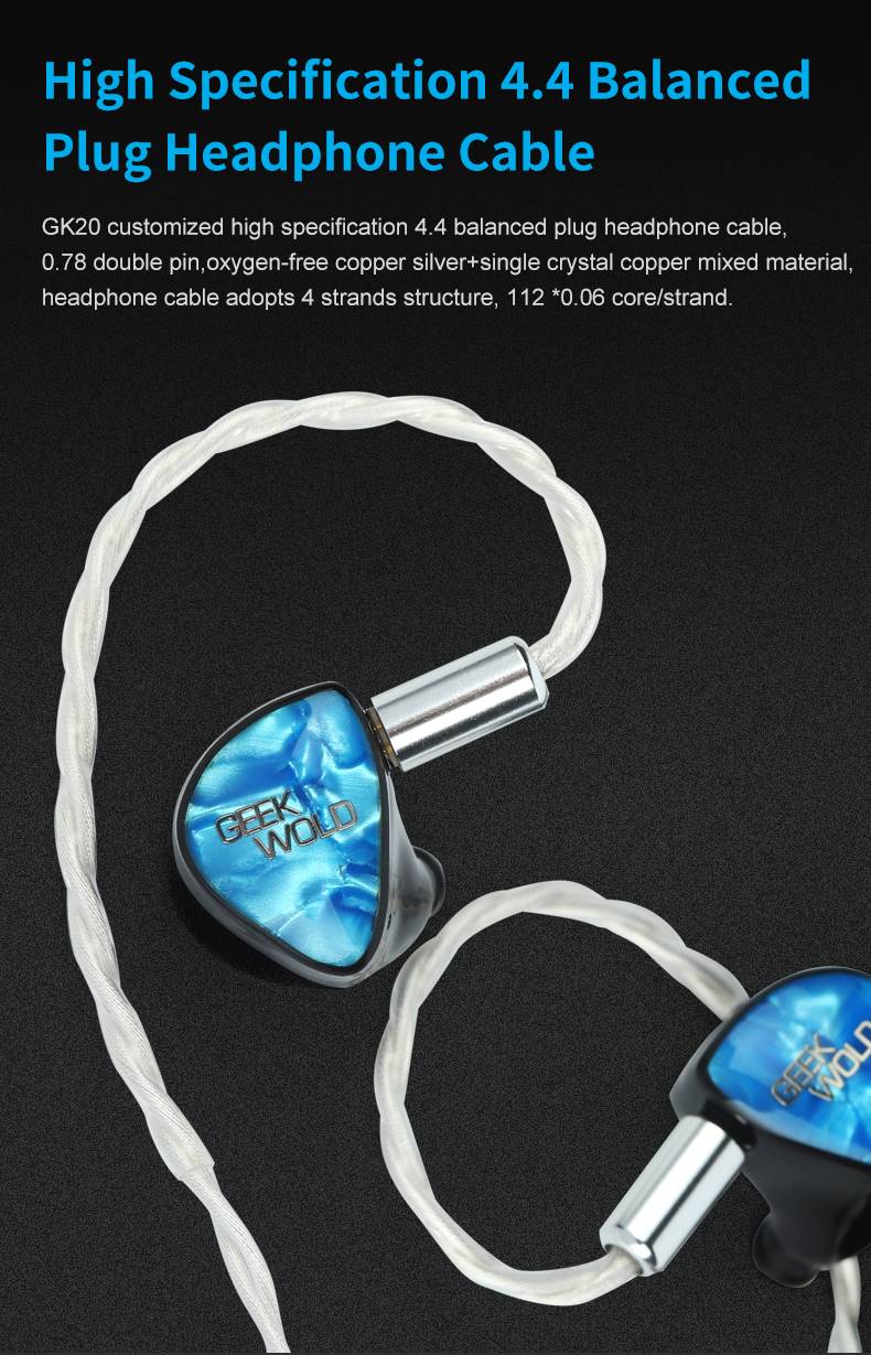 Geek Wold GK20 In-Ear Headphones In-Ear Wired Headphones Geek Wold Audio Headphones In-Ear Monitors(IEMs) Wired