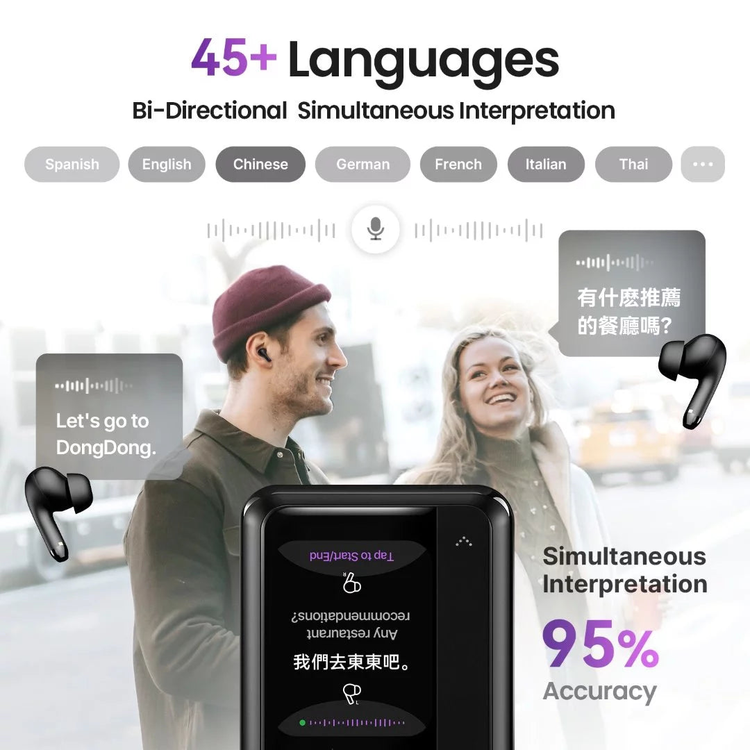 Ikko ActiveBuds AB02, auricolari con touchscreen AMOLED, traduzione bidirezionale, trascrizione AI in tempo reale, supporto multi-app, chatGPT- 4o, connessione simultanea a doppio dispositivo Bluetooth Ikko ActiveBuds AB02, auricolari con touchscreen AMOLED, traduzione bidirezionale, trascrizione AI in tempo reale, supporto multi-app, chatGPT- 4o, connessione simultanea a doppio dispositivo Bluetooth