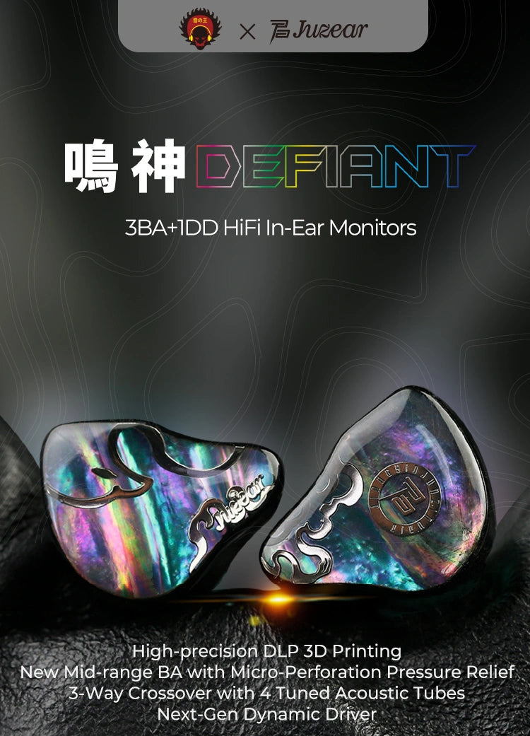 JUZEAR x Z Reviews Defiant In-Ear Headphones | 1DD +3BA IEM JUZEAR x Z Reviews Defiant In-Ear Headphones | 1DD +3BA IEM