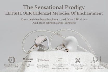 LetShuoer Cadenza 4 In-Ear Headphones In-Ear Wired Headphones LetShuoer Audio Headphones In-Ear Monitors(IEMs) Wired