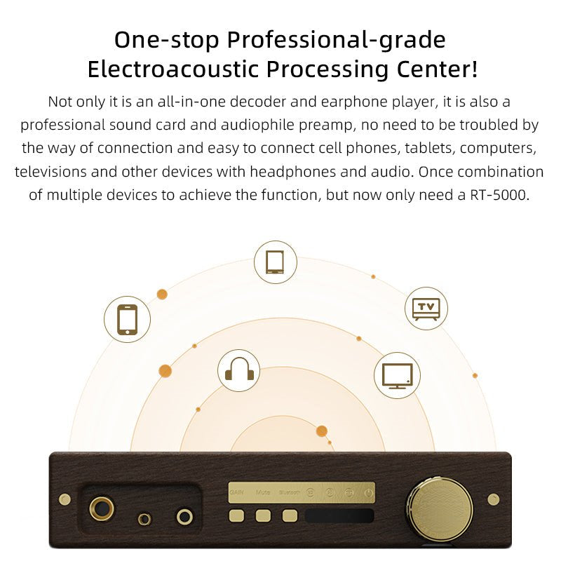 Rose Technics RT5000 Desktop DAC Headphone Amplifier, Dual ES9038Pro DACs Rose Technics Audio Digital to Analog Converters(DACs) Headphone Amplifiers