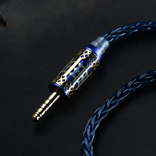 BGVP Temple IEM Cable | Furukawa Single-Crystal Copper + Single-Crystal Silver Hybrid | 4.4mm, 0.78 2pin