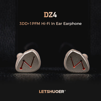 LetShuoer DZ4 In-Ear Headphones In-Ear Wired Headphones LetShuoer Audio Headphones In-Ear Monitors(IEMs) Wired