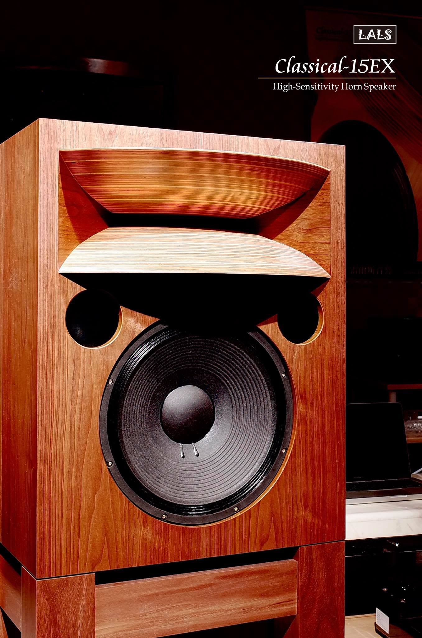 LALS Classical 15 EX-II Wooden Horn Bookshelf Speakers with Stands