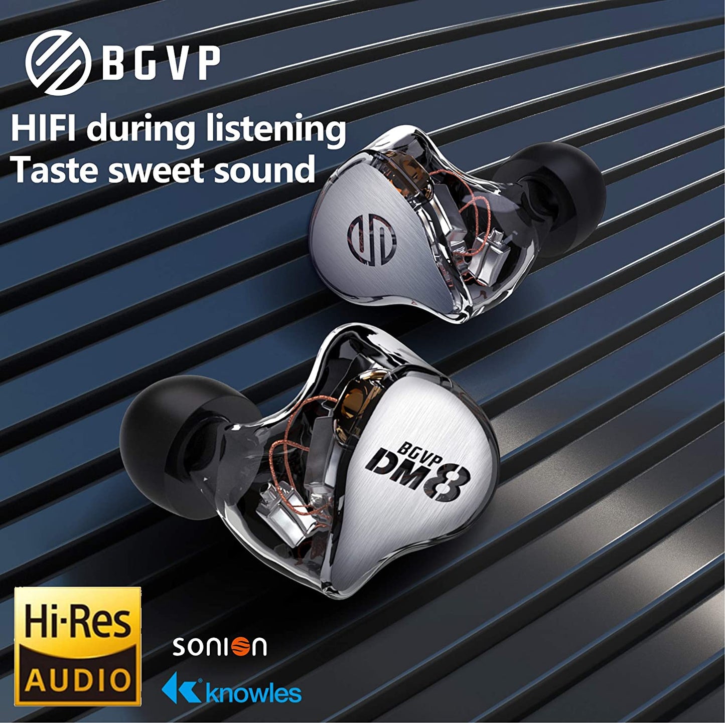 BGVP DM8 In-Ear Headphones In-Ear Wired Headphones BGVP Audio Headphones In-Ear Monitors(IEMs) MMCX Wired